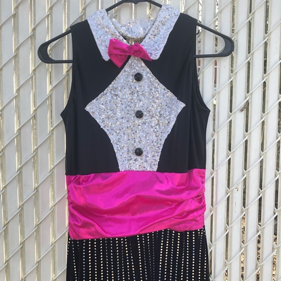 Black White Hot Pick Curtain Call Dance Costume - Picture 2 of 8